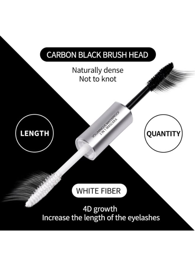 SHEBEEDO Double Extension Mascara & Eyelash Primer 2 in 1 - Black Mascara Lengthening & Volumising with White Mascara Primer for Natural Curled Lashes, Waterproof Smudge-Proof Formula for Daily Makeup - Image 5